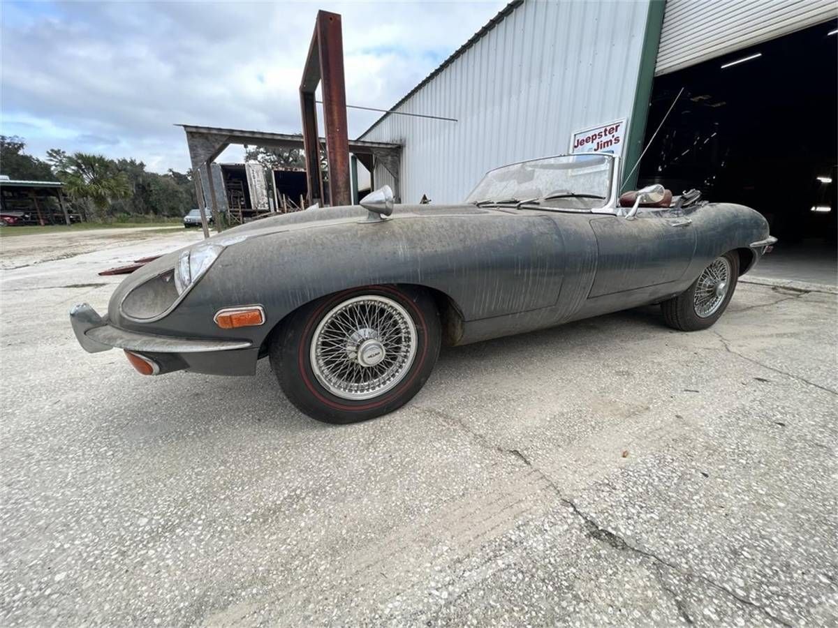 Barn Find 1969 Black Jaguar XKE Roadster