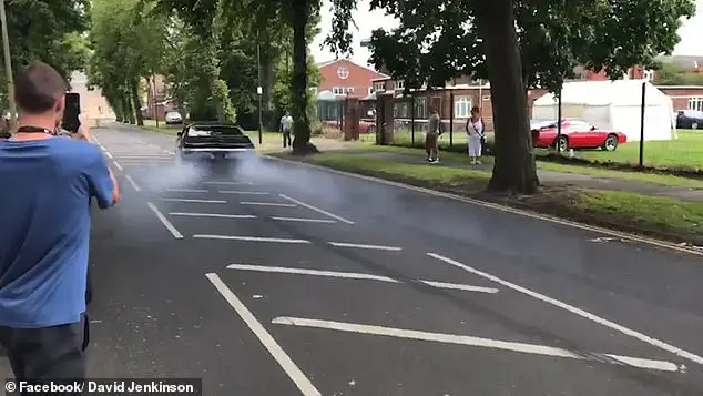 The car shot like a rocket down the  road and veered right before the driver over-compensated and hit a wall on the left-hand side