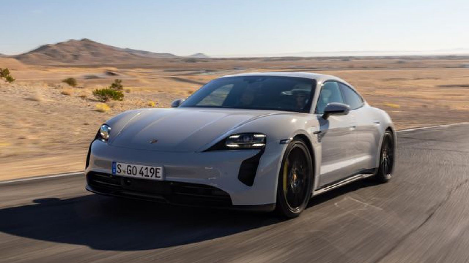 Gray 2023 Electric Porsche Taycan Turbo S