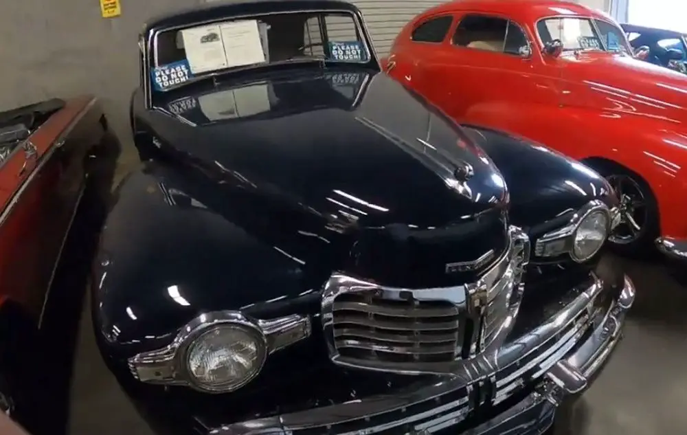 A 1947 Lincoln Continental Club Coupe among other classic cars