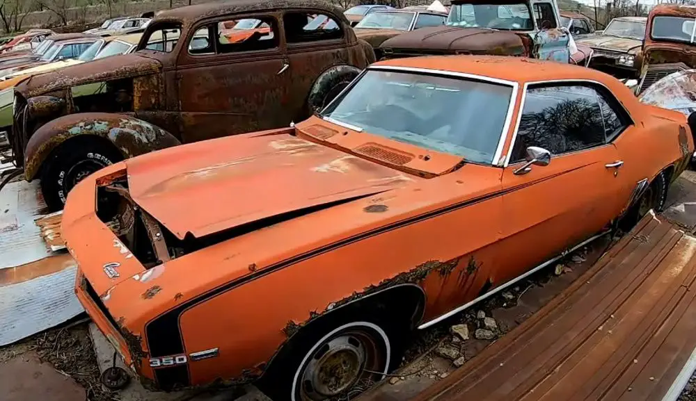 A 1968 Chevrolet Camaro Z28 awaiting restoration