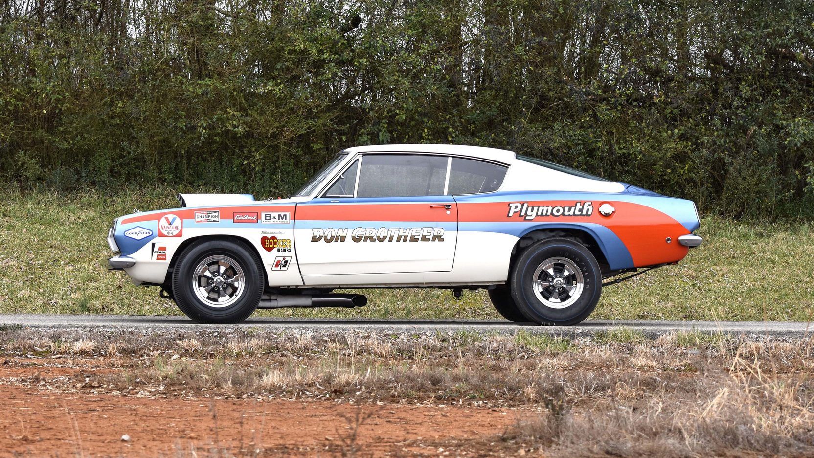 A parked 1968 Plymouth Barracuda B029 Super Stock