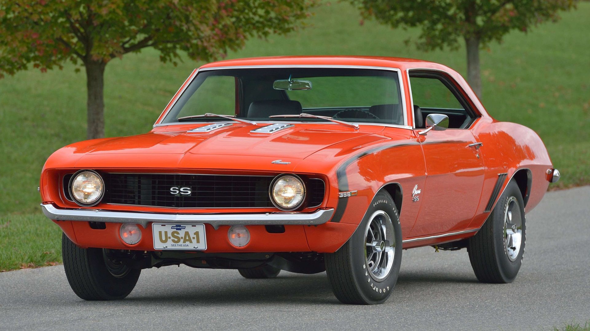 A parked 1969 Chevrolet Camaro SS