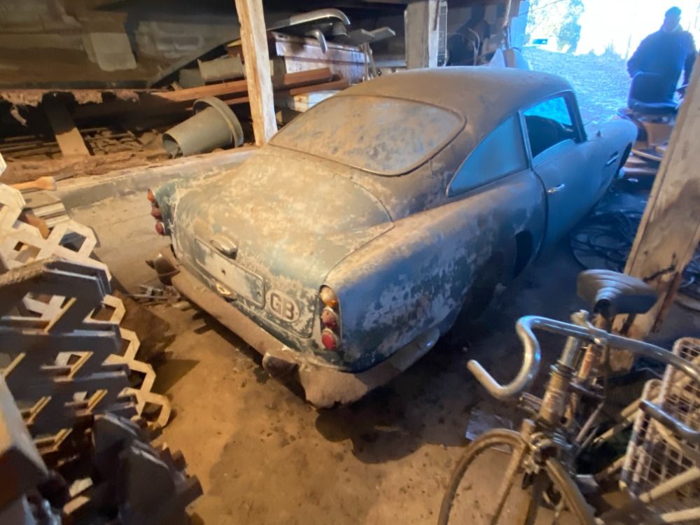 Barn Find Blue 1962 Aston Martin DB4 Rear End