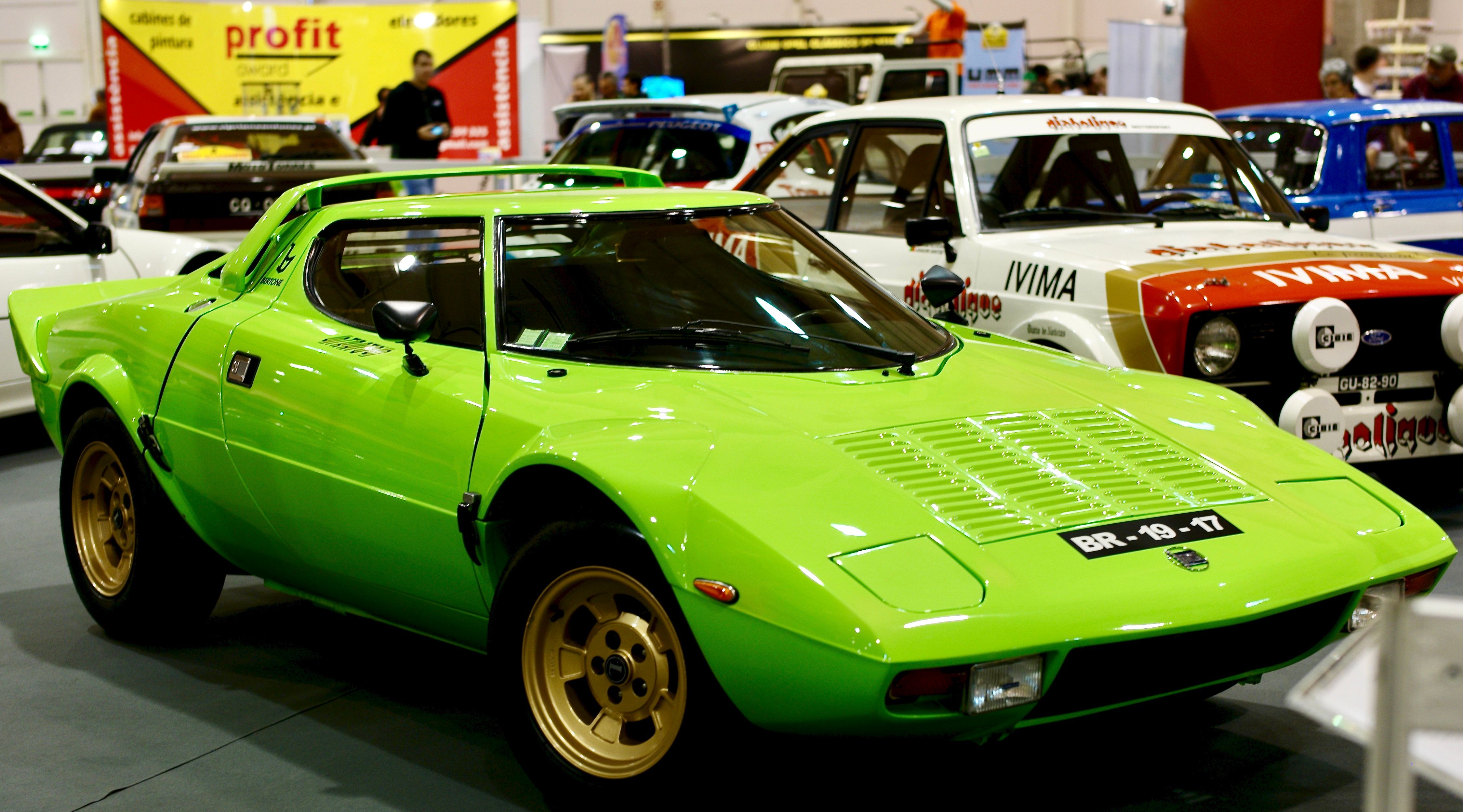 Lime green Lancia Stratos HF at auction