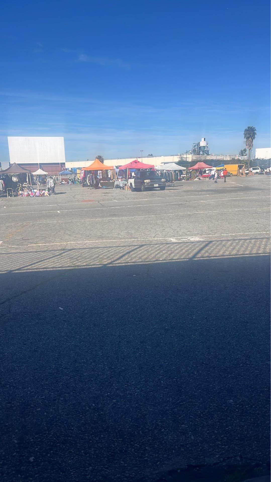 market on a sunny day