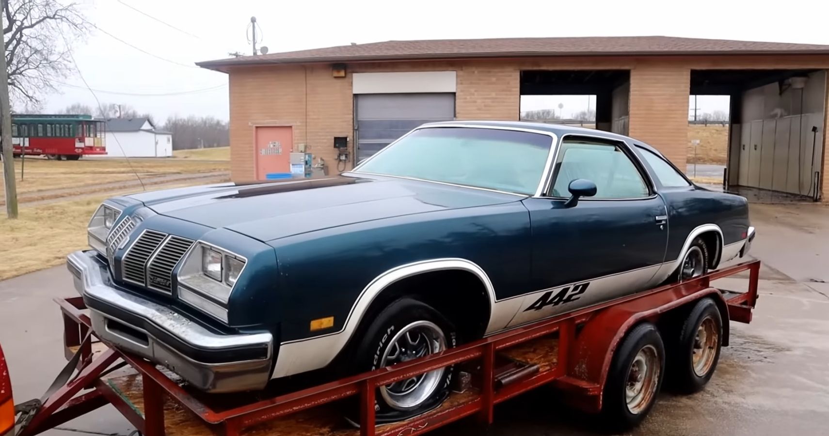 Oldsmobile 442 Barn Find Front Quarter View After Cleaning